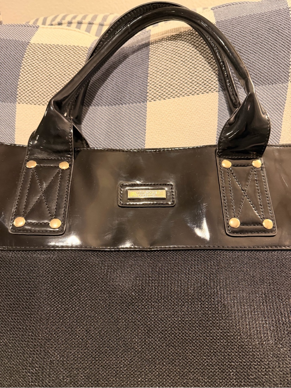 VERSACE PERFUME~Huge Black Tote with Gloss Trim 🖤🩶🖤🩶 - Picture 4 of 13